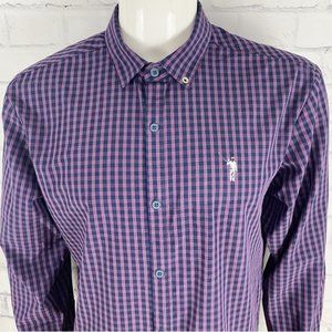 William Murray Golf Long-sleeved Plaid Shirt - Size Large